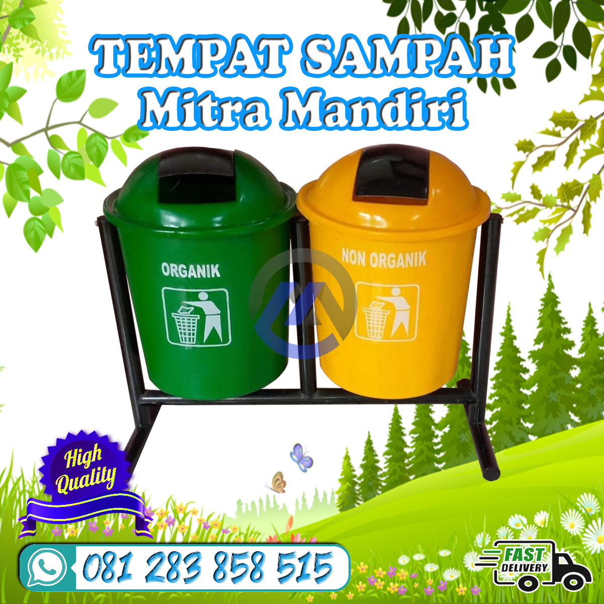 tempat sampah mitra mandiri bulat gandeng 2