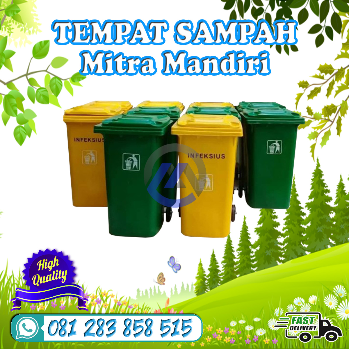 tempat sampah roda 120 liter