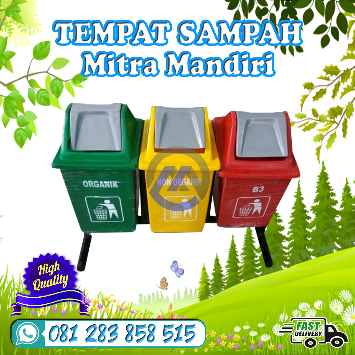 tempat sampah tutup swing