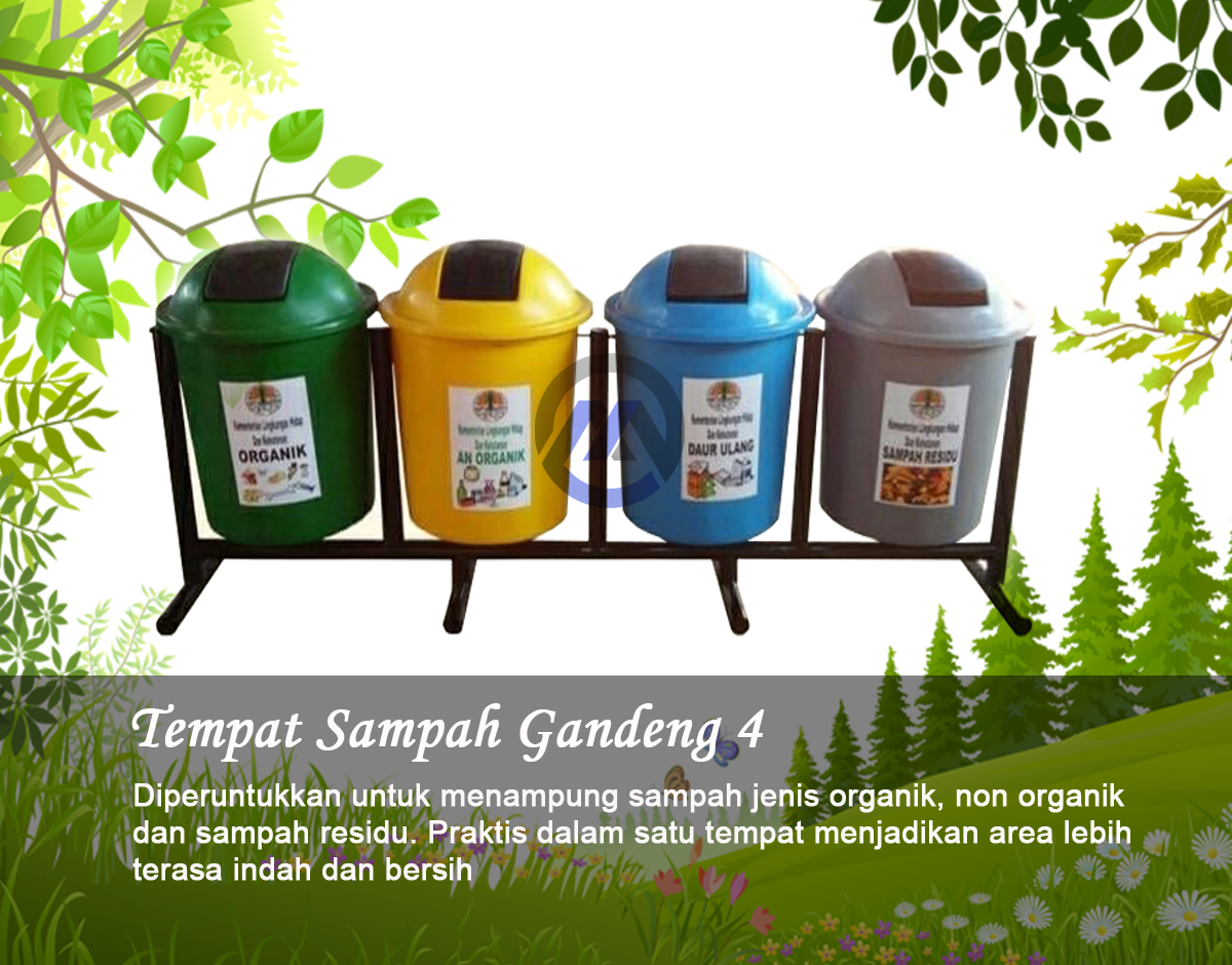 tempat sampah gandeng 4